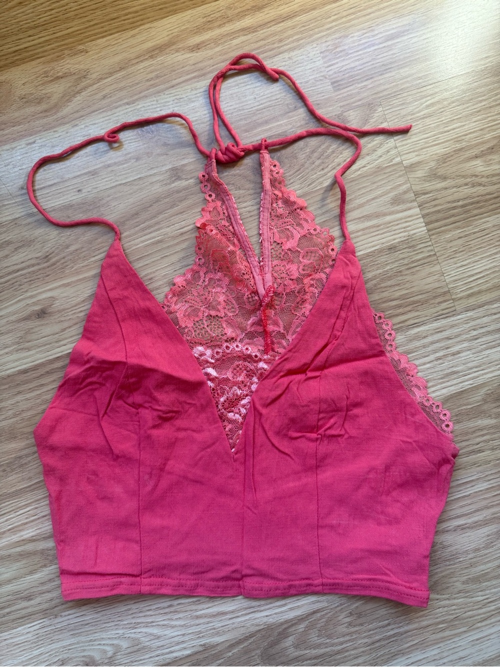 Free People Coral Lace Halter Brami / Bralette - One Size (S-L)